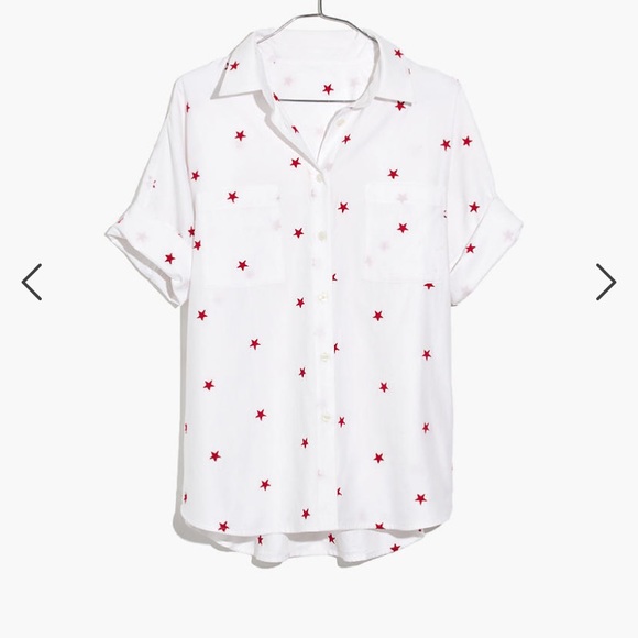 SOLD Madewell Star Embroidered Courier Shirt - Picture 2 of 6
